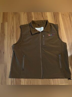 Vaccari Men's Softshell Zip Vest Texas Flag 3XL Gently Used